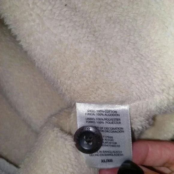 Levis Men's Khaki Sherpa Fleece Lined Work Barn Chore Jacket Size XL Beige - Picture 7 of 7